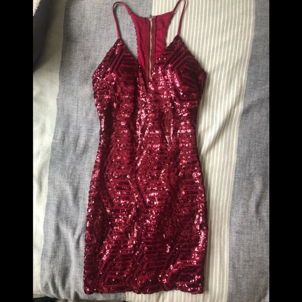 Deep Red Sequin Dress